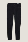 Jean súper skinny negro ajustado con bolsillos y tiro bajo