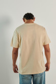 Camiseta unicolor cuello redondo en algodón con manga corta