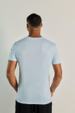 Camiseta en algodón unicolor ajustada con manga corta