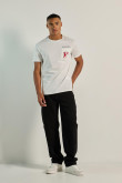 Camiseta crema manga corta con diseño college de Harvard