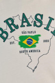 Camiseta crema manga corta con diseño college de Brasil