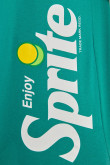 Camiseta cuello redondo verde oscura con motivo de Sprite