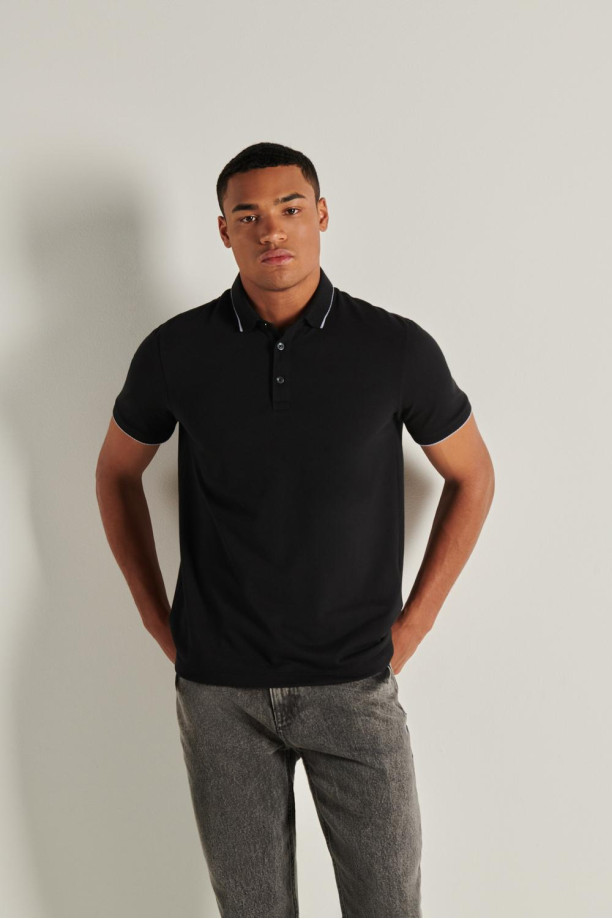 Camiseta fashion polo negro