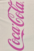 Camiseta crema clara manga corta con texto de Coca-Cola