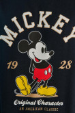 Buzo azul intenso con cuello redondo y diseño de Mickey