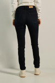 Jean jegging azul intenso ajustado con costuras y tiro alto