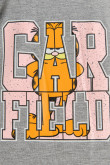 Buzo gris claro con diseño de Garfield y cuello redondo