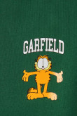 Camiseta verde oscura cuello redondo con arte de Garfield