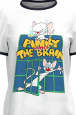 Camiseta unicolor con diseño de Pinky y Cerebro y contrastes