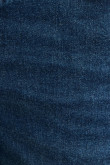 Bermuda slim azul tiro bajo en jean con costuras cafés