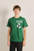 Camiseta verde oscura con manga corta y diseño de Popeye