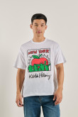 Camiseta blanca oversize manga corta y arte de Keith Haring