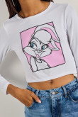 Camiseta manga larga blanca con diseño de Lola Bunny