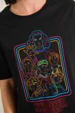 Camiseta manga corta negra con diseño de Stranger Things