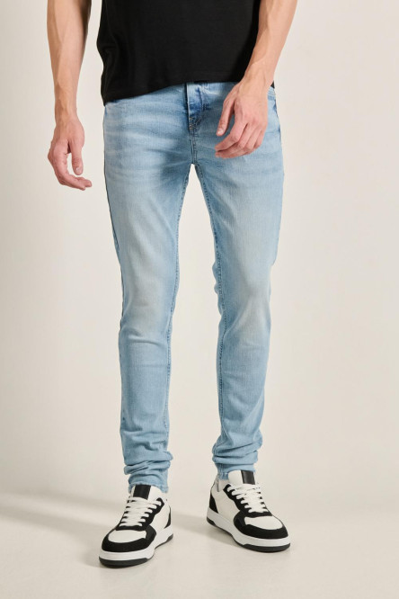 Jean azul claro súper skinny ajustado con tiro bajo