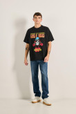 Camiseta manga corta oversize negra y arte de Guns N´ Roses