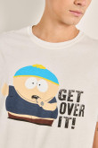 Camiseta crema clara cuello redondo con arte de South Park