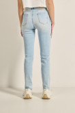 Jean jegging tiro alto azul con desgastes y ajuste ceñido