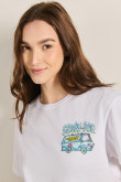 Camiseta crop top blanca con diseño de Scooby-Doo