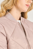 Chaqueta unicolor bomber acolchada con rombos y bolsillos