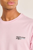 Camiseta unicolor manga corta con diseño racer de vehículo