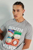 Camiseta unicolor con cuello redondo y diseño de South Park