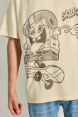 Camiseta oversize kaki manga corta con arte de Bob Esponja