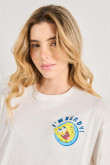 Camiseta crema clara oversize con diseños de Bob Esponja