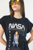 Camiseta manga corta azul intensa con estampado de NASA