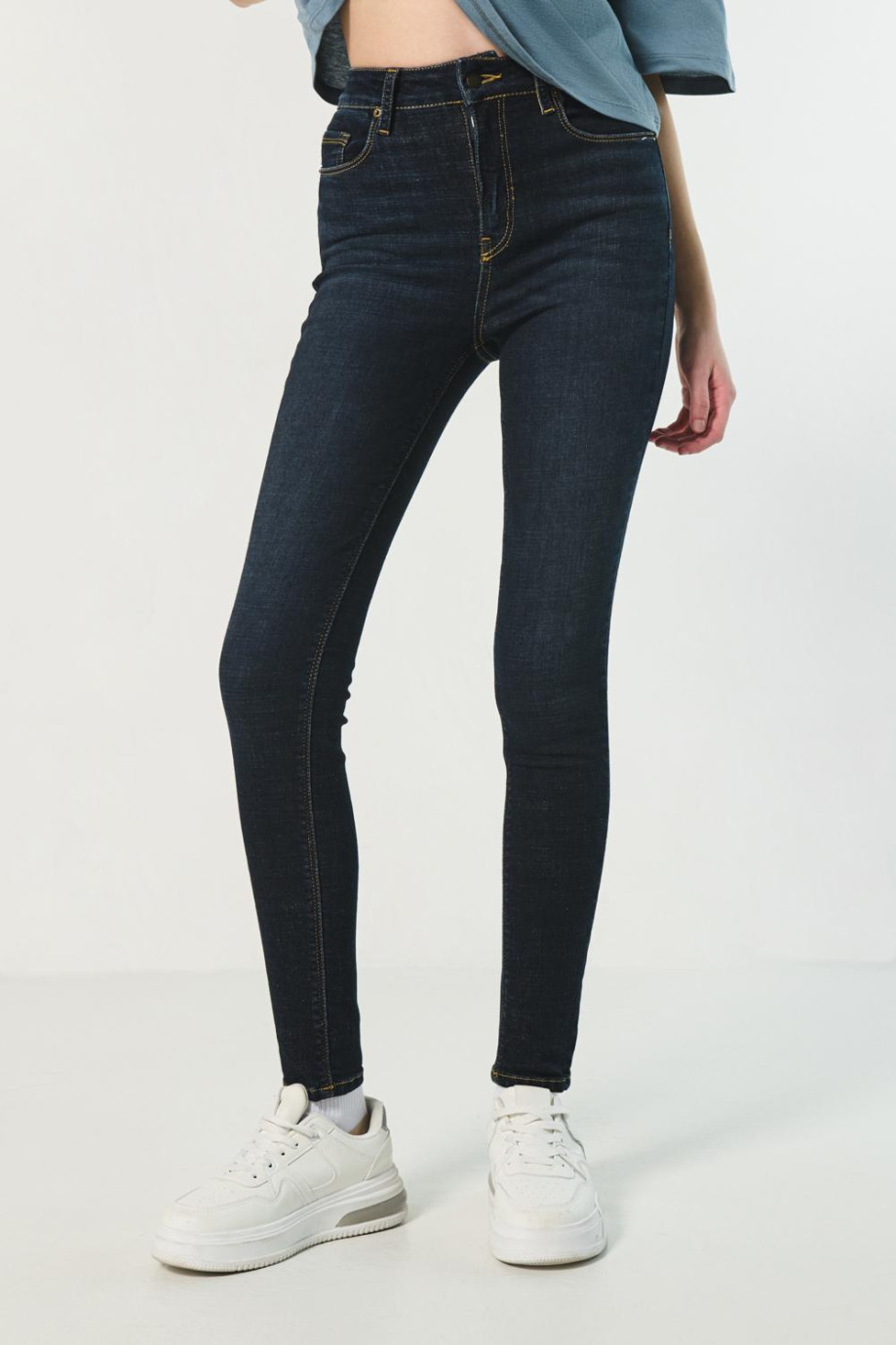 Jean jegging super alto azul intenso