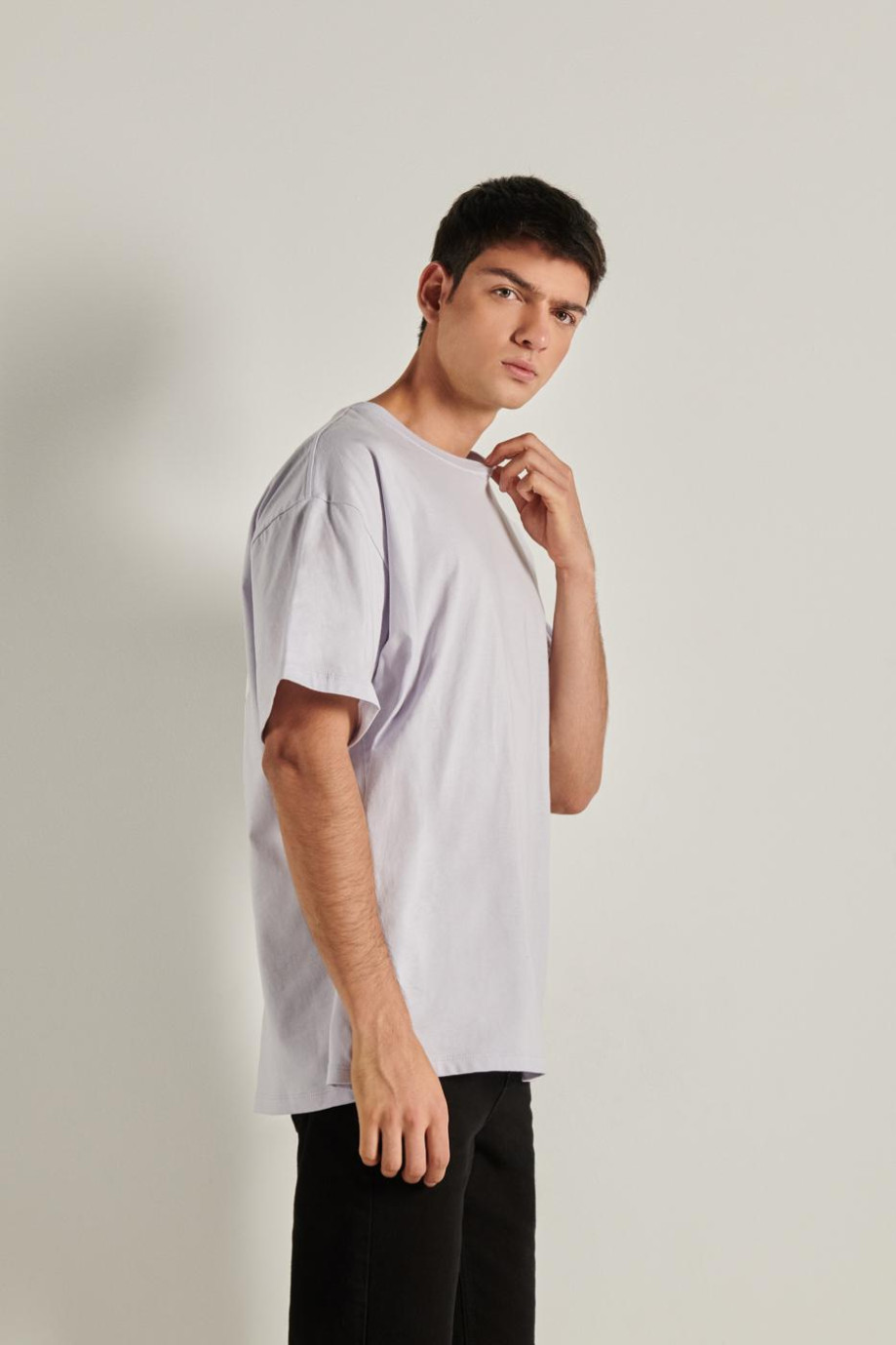 Camiseta Oversize para hombre con estampado en espalda