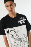 Camiseta negra oversize manga corta con arte de Donald