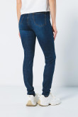 Jean jegging tiro alto azul oscuro ceñido con 5 bolsillos