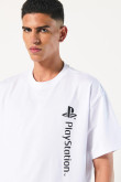 Camiseta cuello redondo blanca de PlayStation oversize