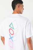 Camiseta cuello redondo blanca de PlayStation oversize