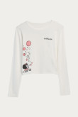 Camiseta crema clara manga larga con diseño de Mafalda