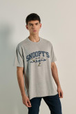 Camiseta de Snoopy college unicolor oversize manga corta