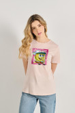 Camiseta en algodón de Bob Esponja unicolor manga corta