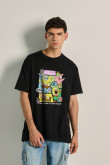 Camiseta unicolor de Bob Esponja oversize cuello redondo