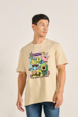 Camiseta unicolor de Bob Esponja oversize cuello redondo