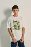 Camiseta unicolor de Bob Esponja oversize cuello redondo