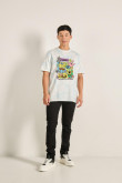 Camiseta unicolor de Bob Esponja oversize cuello redondo