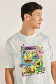 Camiseta unicolor de Bob Esponja oversize cuello redondo