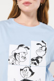 Camiseta azul clara crop top con diseño de Animaniacs