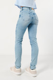 Jean súper tiro alto jegging azul ajustado con desgastes