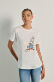 Camiseta manga corta con estampado de la vida moderna de Rocko