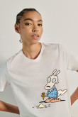 Camiseta manga corta con estampado de la vida moderna de Rocko