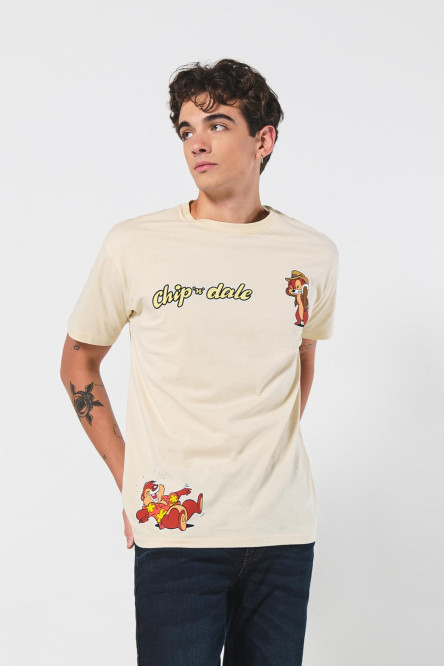 Camiseta manga corta con estampado en frente y espalda de Disney.