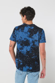 Camiseta con bolsillo, manga corta, crema, con estampado de Nasa