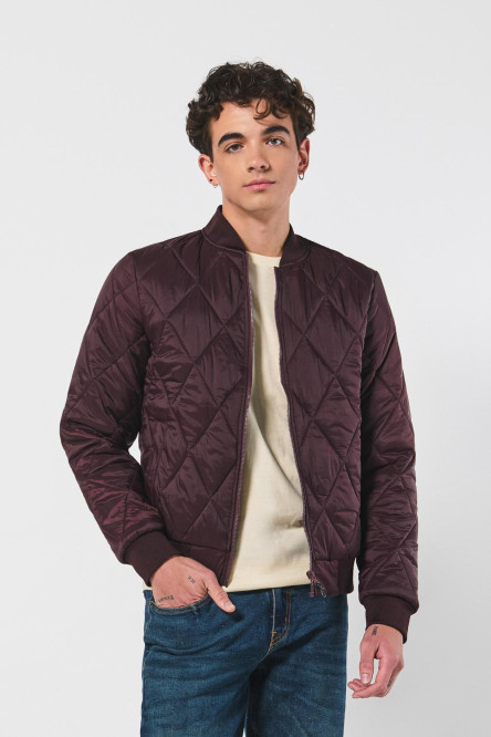 CHAQUETA ACOLCHADA TIPO BOMBER CON ROMBOS